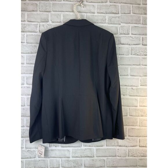 New Liz Claiborne Career Black Blazer One Button Size 14 Classic Staple Jacket - Picture 2 of 6